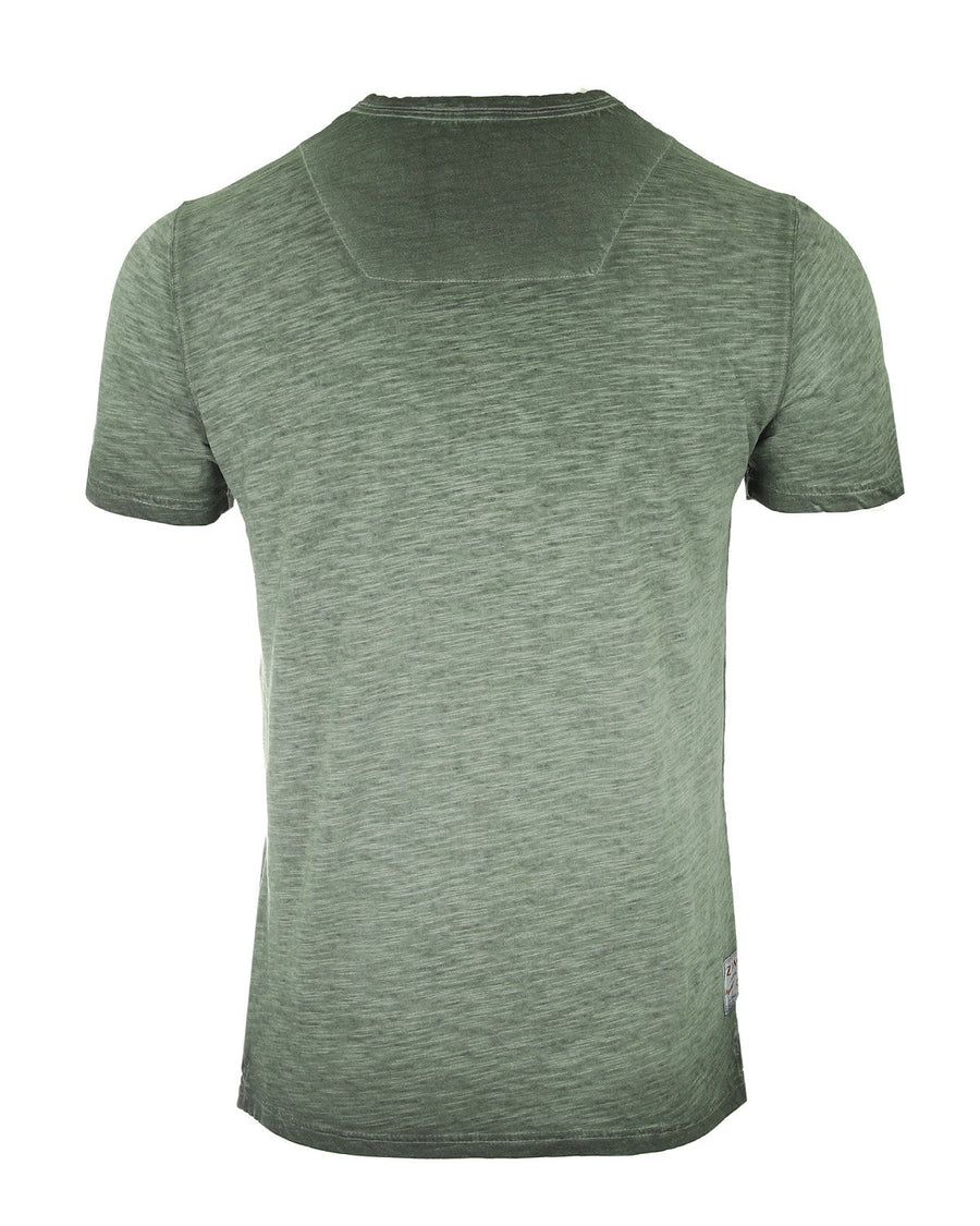 ZIMEGO Mens Short Sleeve Crew Neck Oil Wash Vintage Button Henley T-Shirt