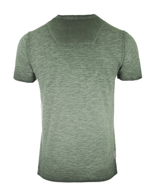 ZIMEGO Mens Short Sleeve Crew Neck Oil Wash Vintage Button Henley T-Shirt