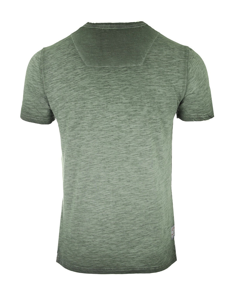 ZIMEGO Mens Short Sleeve Crew Neck Oil Wash Vintage Button Henley T-Shirt