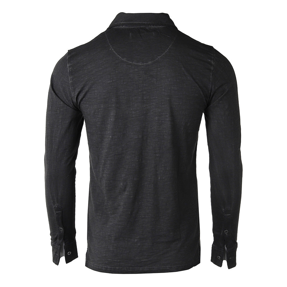 ZIMEGO Mens Long Sleeve Washed Vintage Henley Button Cuffs