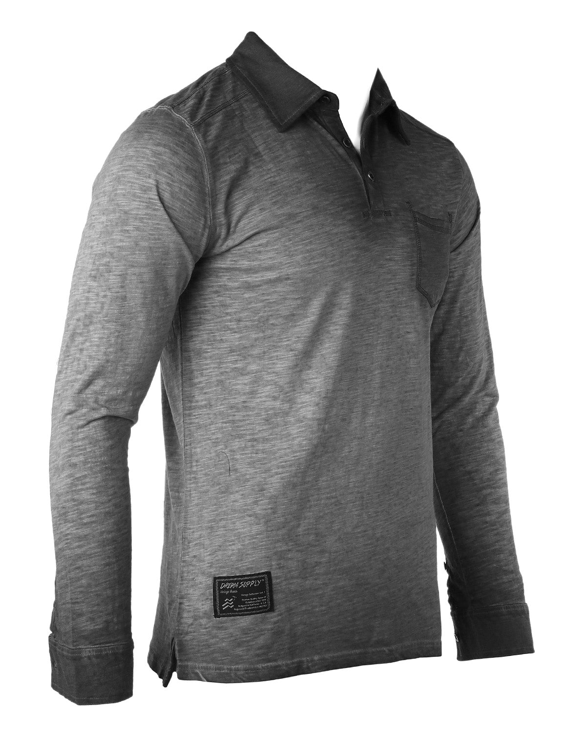 ZIMEGO Mens Long Sleeve Washed Vintage Henley Button Cuffs