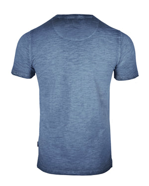 ZIMEGO Mens Short Sleeve Crew Neck Oil Wash Vintage Button Henley T-Shirt
