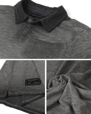 ZIMEGO Polo de manga corta con botones vintage y bolsillo Henley para hombre 