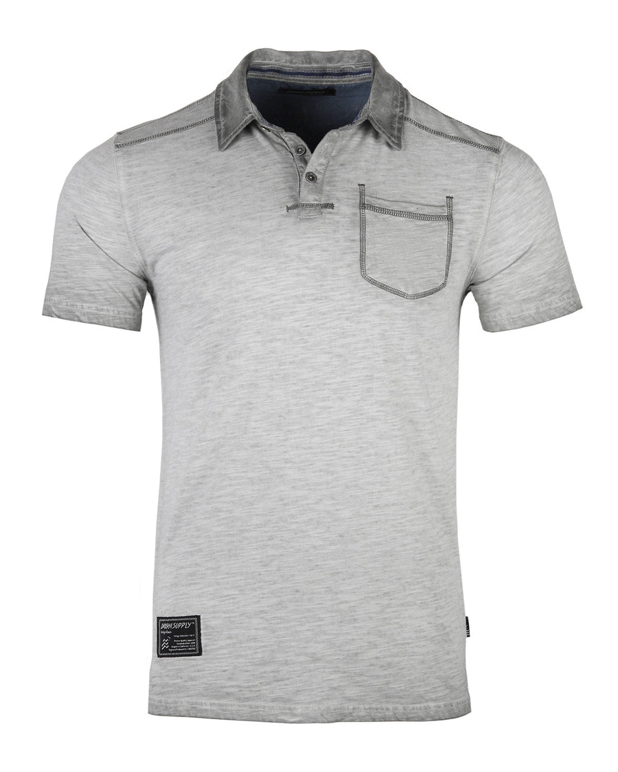 ZIMEGO Polo de manga corta con botones vintage y bolsillo Henley para hombre 