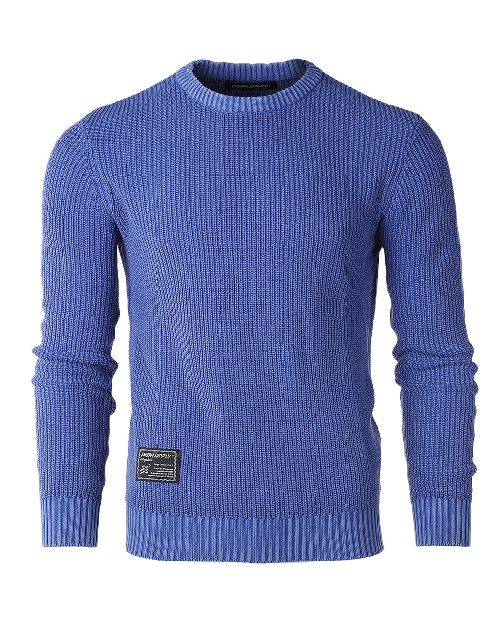 Free 3-day Shipping - ZIMEGO Mens Long Sleeve Stone Washed Vintage Crewneck Pullover Sweater
