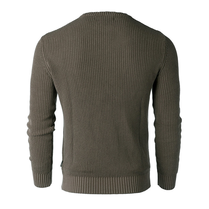 ZIMEGO Mens Long Sleeve Stone Washed Vintage Crewneck Pullover Sweater