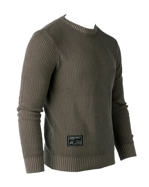 ZIMEGO Mens Long Sleeve Stone Washed Vintage Crewneck Pullover Sweater