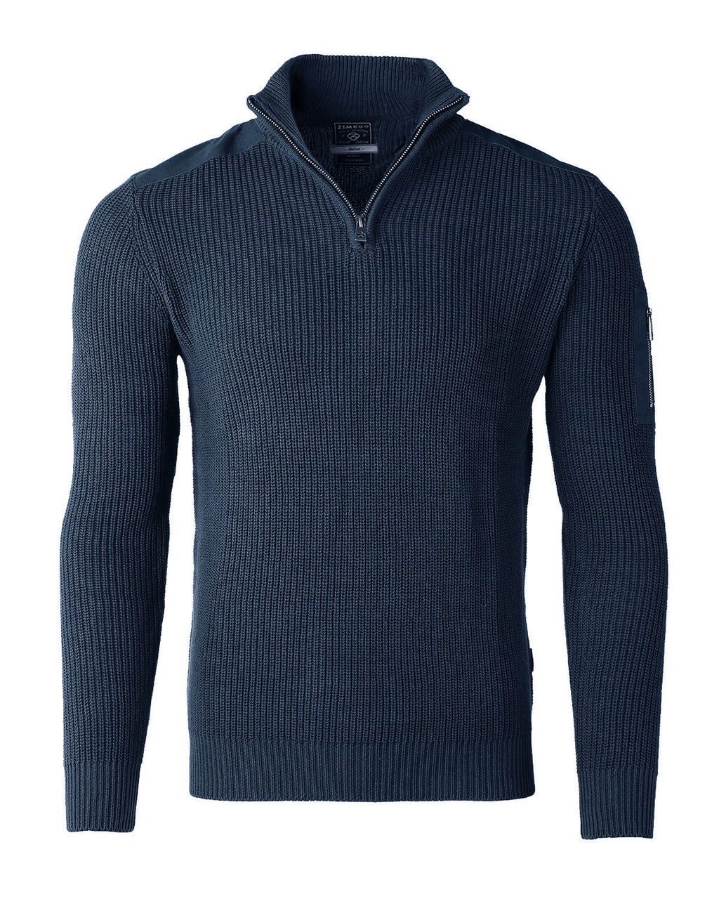 Free 3-day Shipping - ZIMEGO Mens Long Sleeve Pullover Quarter Zip Mock Neck Polo Sweater with Pocket