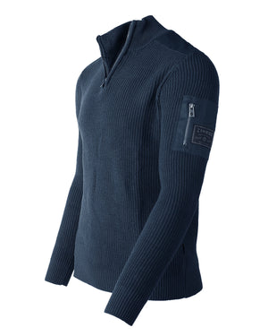 Free 3-day Shipping - ZIMEGO Mens Long Sleeve Pullover Quarter Zip Mock Neck Polo Sweater with Pocket