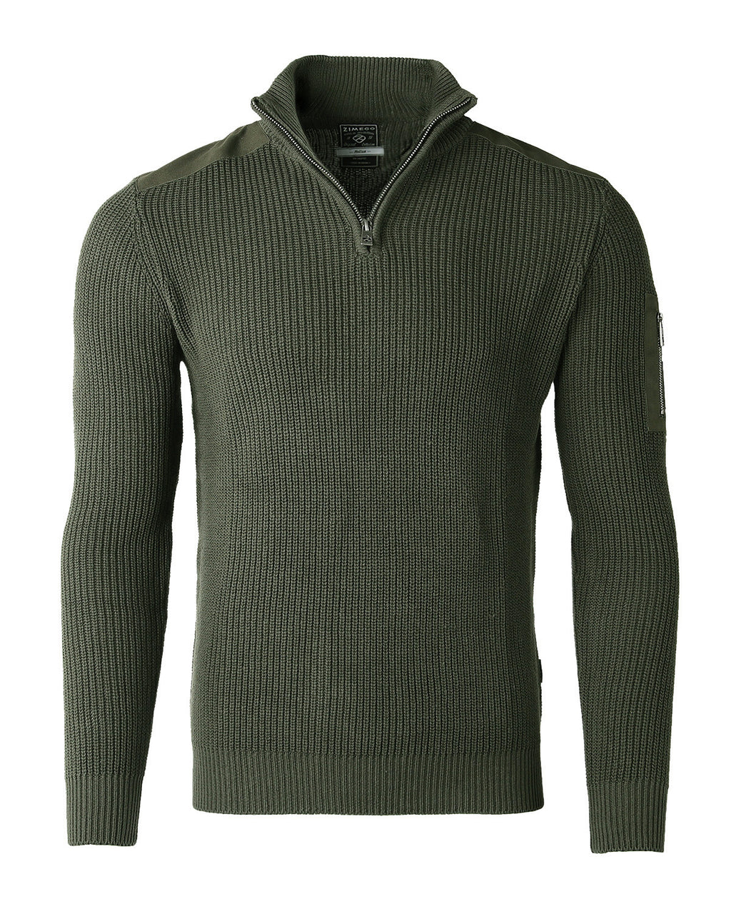 Free 3-day Shipping - ZIMEGO Mens Long Sleeve Pullover Quarter Zip Mock Neck Polo Sweater