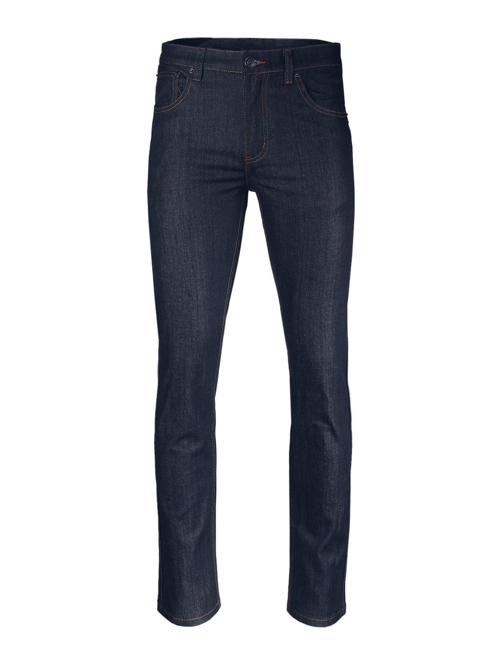 ZIMEGO Men's Slim Cut Skinny Fit Stretch Raw Denim Pants Classic Five Pocket Jeans - INDIGO TIMBER