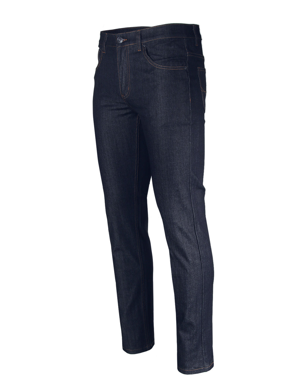 ZIMEGO Men's Slim Cut Skinny Fit Stretch Raw Denim Pants Classic Five Pocket Jeans - INDIGO TIMBER