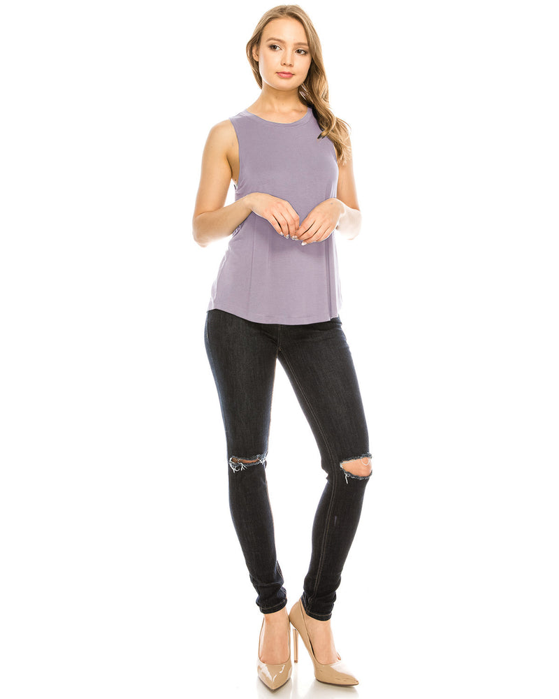 ZIMEGO  Women's Tank Top Relaxed Fit Sleeveless Swing Tee Shirt Blouse