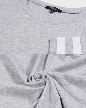 ZIMEGO  Women's Short Sleeve Crewneck Baseball Varsity Stripe Crop Top Tee