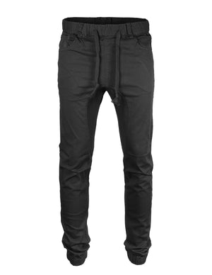 Victorious by ZIMEGO - Mens Twill Slim Fit Stretch Jogger Pants - Black