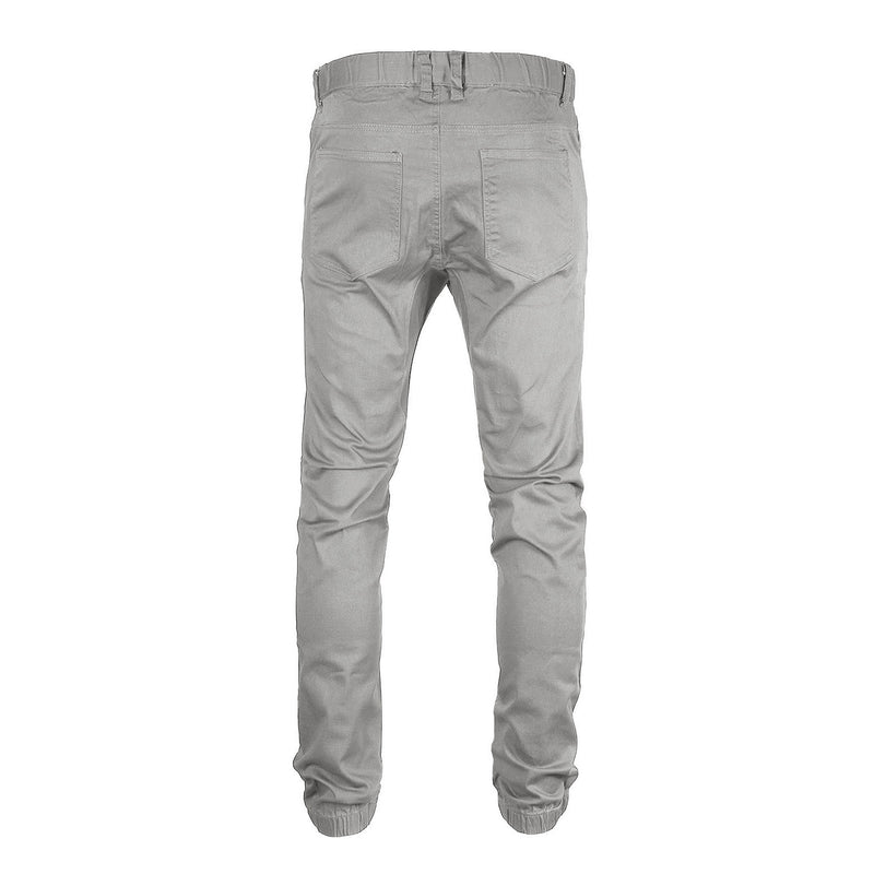 Victorious by ZIMEGO - Mens Twill Slim Fit Stretch Jogger Pants - Dark Grey