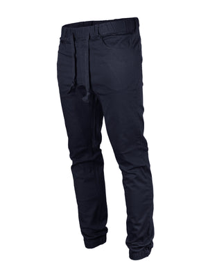Victorious by ZIMEGO - Mens Twill Slim Fit Stretch Jogger Pants - NAVY