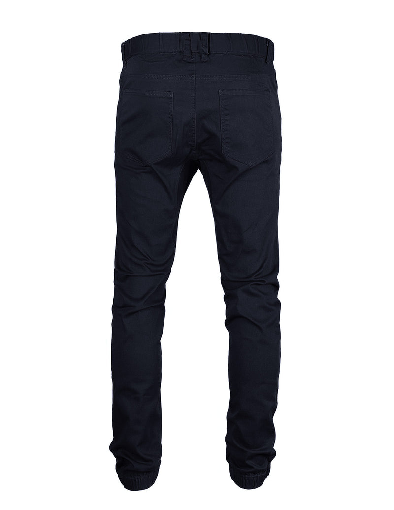 Victorious by ZIMEGO - Mens Twill Slim Fit Stretch Jogger Pants - NAVY