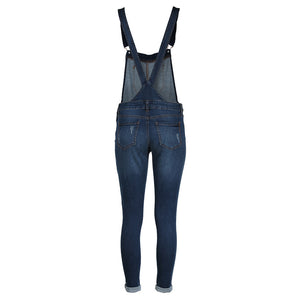 ZIMEGO  Women’s Ripped Distressed Skinny Stretch Denim Overall