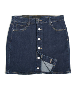 ZIMEGO Women’s Button Closure Comfort Stretch Waist Pocket Denim Skirts