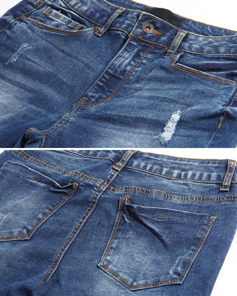 ZIMEGO Women's High Waisted Stretchy Skinny Jeans Distressed Denim Pants