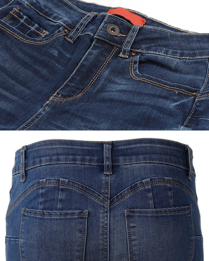 ZIMEGO Women's High Waisted Stretchy Skinny Jeans Distressed Denim Pants