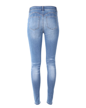 ZIMEGO Women's High Waisted Stretchy Skinny Jeans Distressed Denim Pants