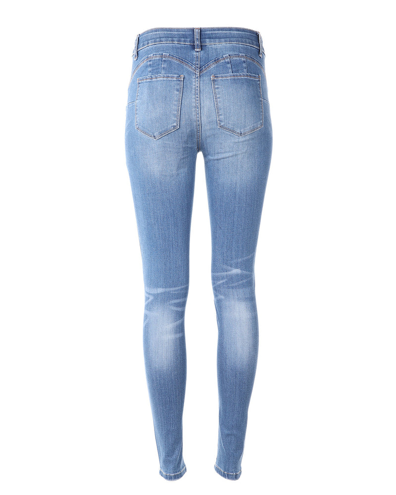 ZIMEGO Women's High Waisted Stretchy Skinny Jeans Distressed Denim Pants
