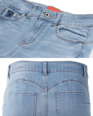 ZIMEGO Women's High Waisted Stretchy Skinny Jeans Distressed Denim Pants