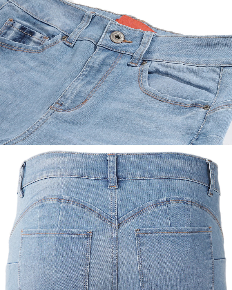 ZIMEGO Women's High Waisted Stretchy Skinny Jeans Distressed Denim Pants