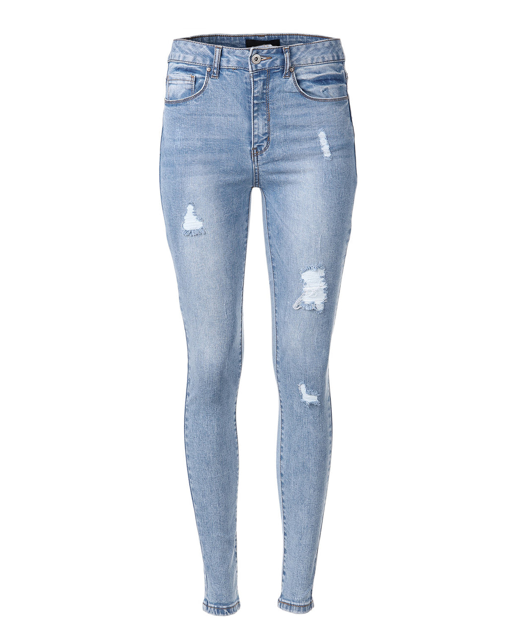 ZIMEGO Women's High Waisted Stretchy Skinny Jeans Distressed Denim Pants