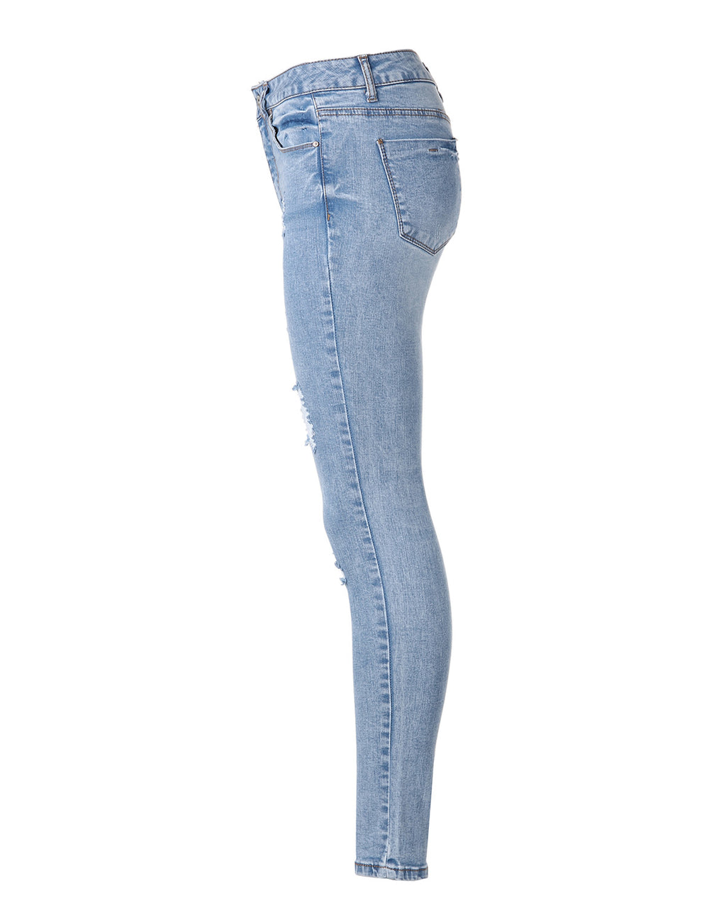 ZIMEGO Women's High Waisted Stretchy Skinny Jeans Distressed Denim Pants