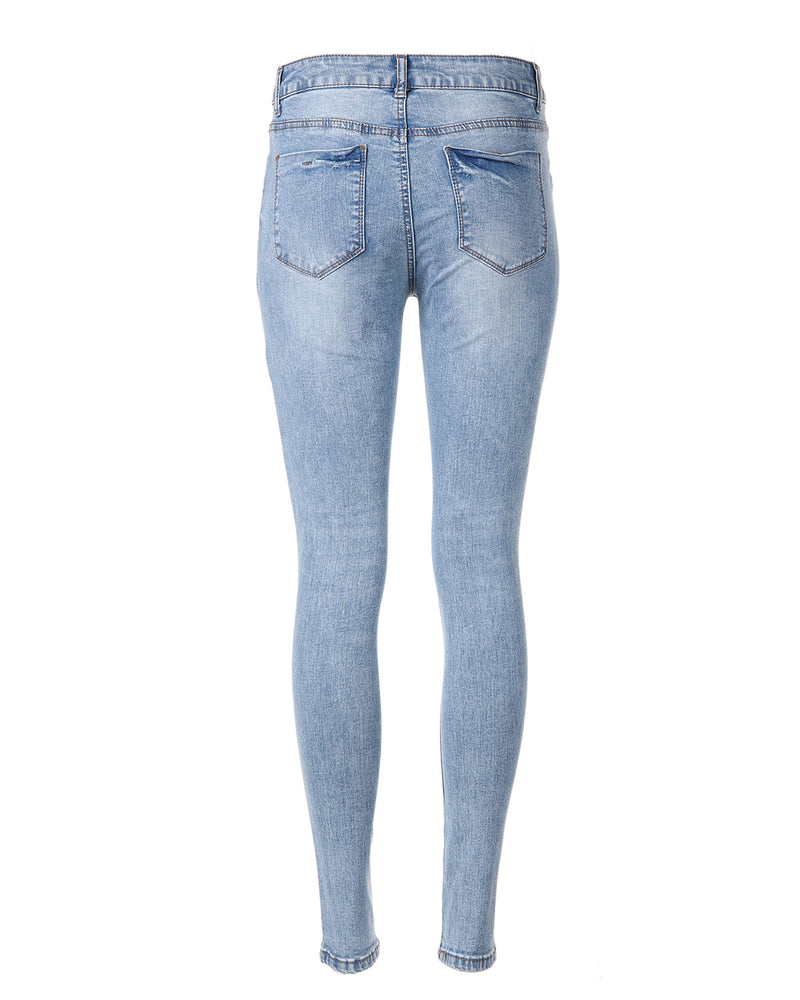 ZIMEGO Women's High Waisted Stretchy Skinny Jeans Distressed Denim Pants
