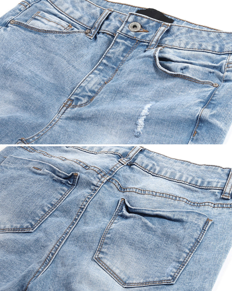 ZIMEGO Women's High Waisted Stretchy Skinny Jeans Distressed Denim Pants