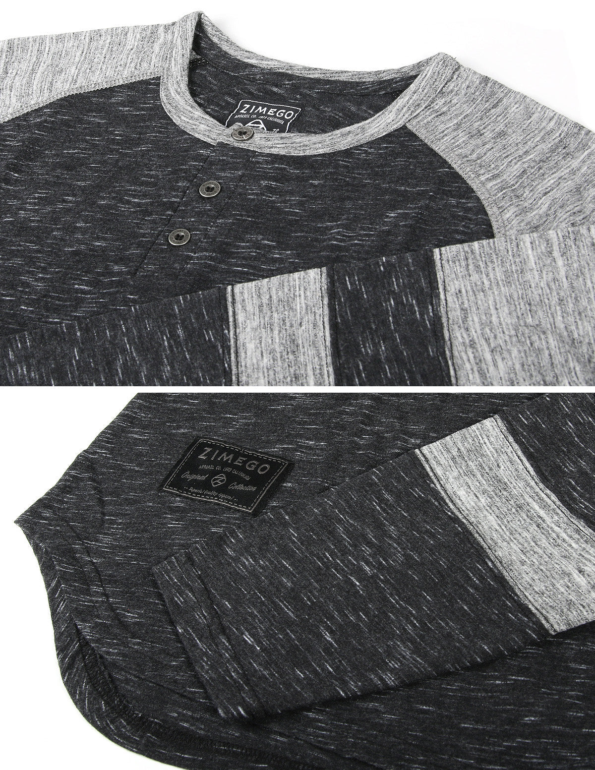 ZIMEGO Men's 3/4 Sleeve Baseball Football College Raglan