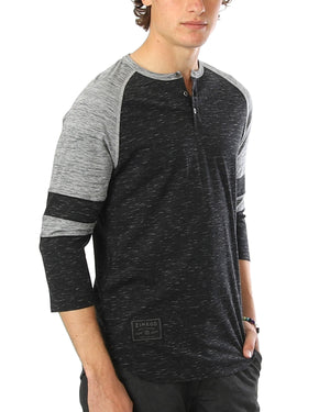 ZIMEGO Men's 3/4 Sleeve Baseball Football College Raglan Henley Athletic T-shirt