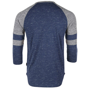 ZIMEGO Men's 3/4 Sleeve NAVY Baseball Football College Raglan Henley Athletic T-shirt