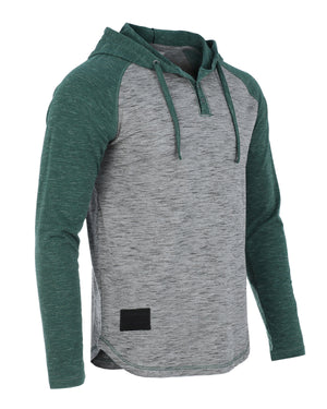 ZIMEGO Men's Hoodie Pullover Sweatshirt – Long Sleeve Athletic Casual Active Hip Hop Button Raglan Henley Shirt Hooded Top