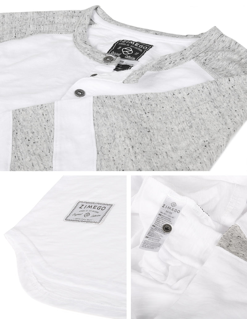 NEW ARRIVAL! - ZIMEGO Men’s Long Sleeve Athletic Contrast Stripes Arm Raglan Henley - ZGLS146 - DREAM SUPPLY by ZIMEGO
