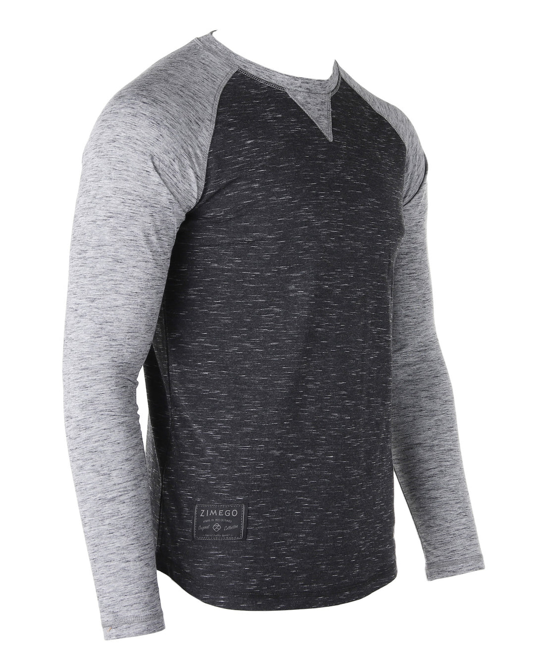 ZIMEGO Men's Athletic Fit Long Sleeve Raglan Shirt - Color Block Baseball Tee