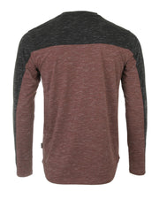 ZIMEGO Camisa atlética hiphop de manga larga con dobladillo curvado y bloque de color a la moda para hombre