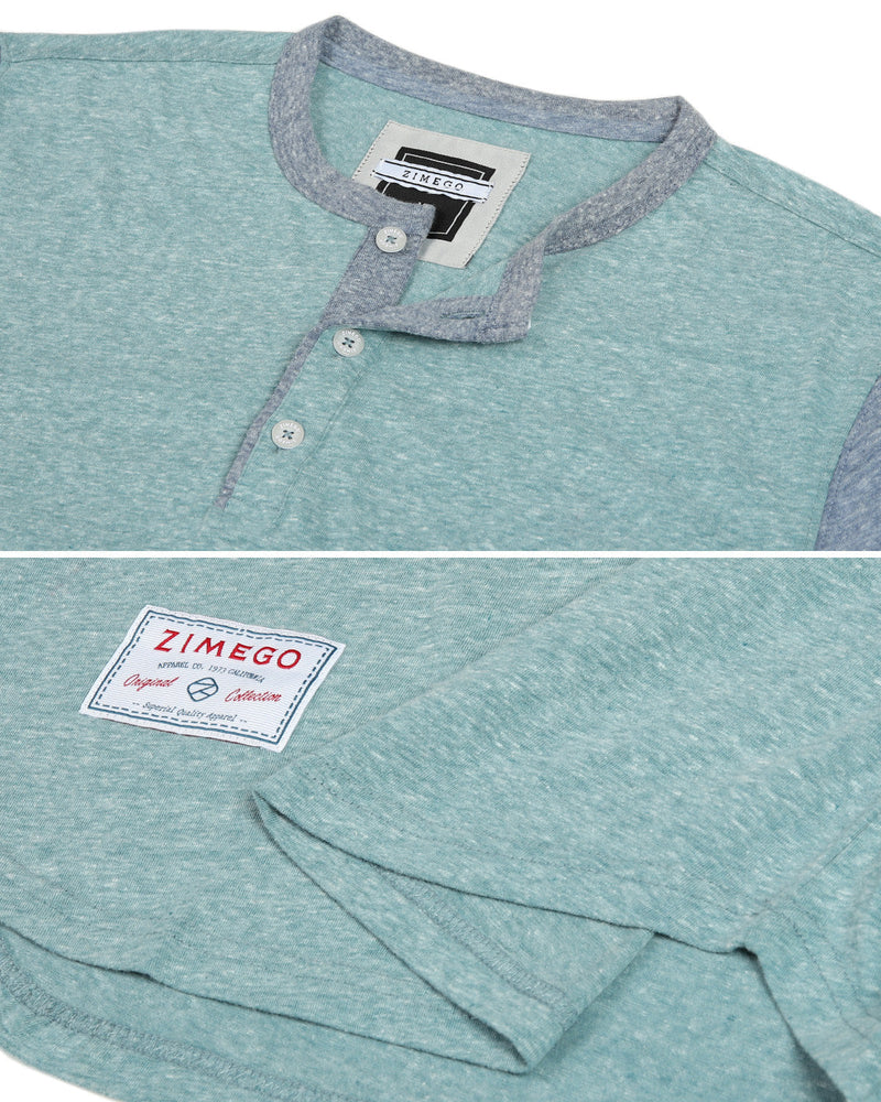 ZIMEGO Men's 3/4 Sleeve Baseball Retro Henley – Casual Athletic Button Crewneck Shirts