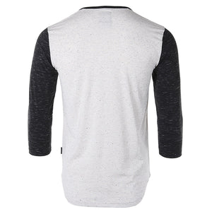 ZIMEGO Mens Contrast 3/4 Sleeve Button Henley Athletic T Shirt