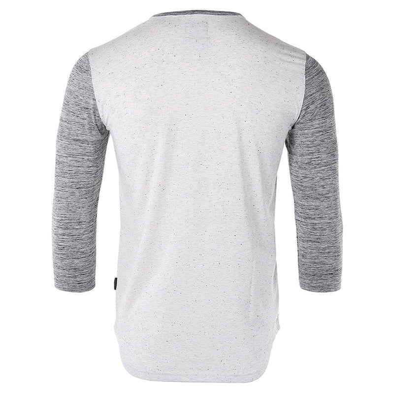 ZIMEGO Mens Contrast 3/4 Sleeve Button Henley Athletic T Shirt