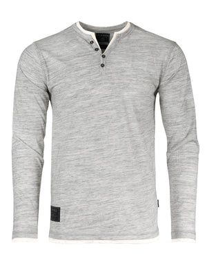 ZIMEGO Men’s Long Sleeve Double Layered Y-Neck Fashion Henley - ZGLS247
