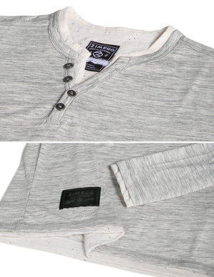 ZIMEGO Men’s Long Sleeve Double Layered Y-Neck Fashion Henley - ZGLS247 - DREAM SUPPLY by ZIMEGO