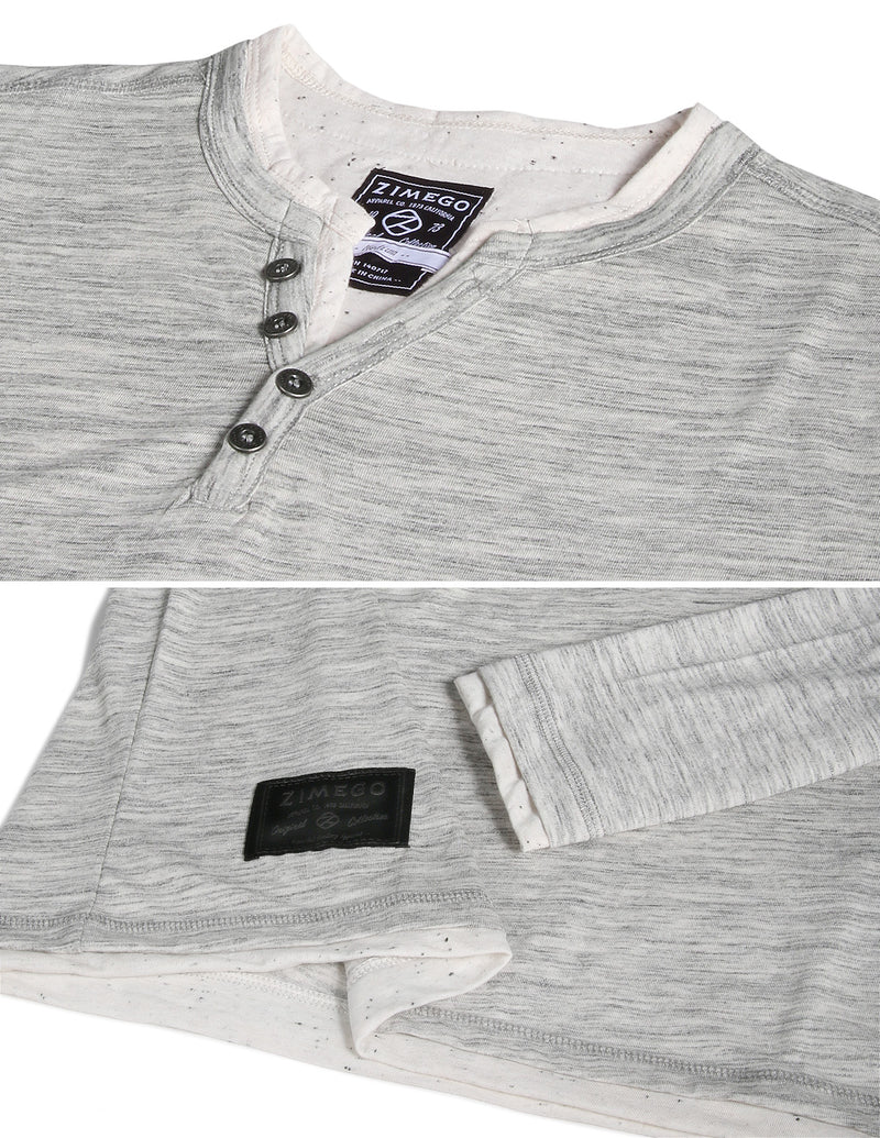 ZIMEGO Men’s Long Sleeve Double Layered Y-Neck Fashion Henley - ZGLS247 - DREAM SUPPLY by ZIMEGO