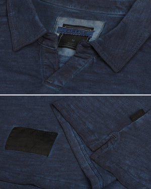 ZIMEGO Mens Long Sleeve Vintage V-Neck Henley Polo T-Shirt