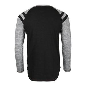 ZIMEGO Men’s Long Sleeve Athletic Stripes Arm Contrast Raglan Henley - ZGLS555 - DREAM SUPPLY by ZIMEGO