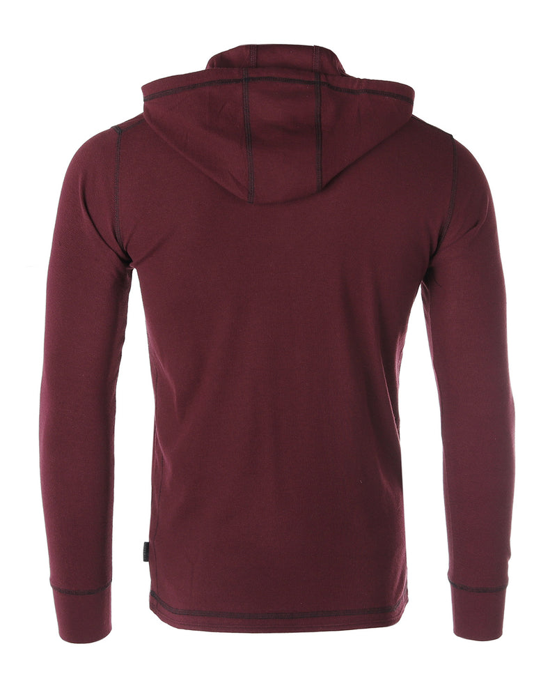 ZIMEGO Mens Vintage Dyed Thermal Long Sleeve Lightweight Fashion Hooded Henley